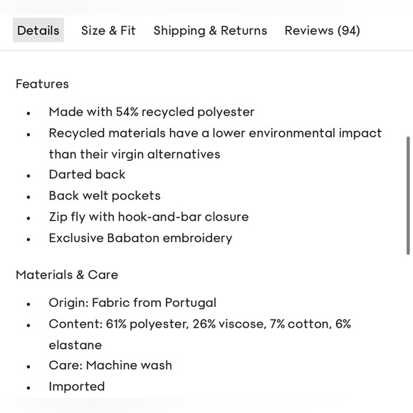 NWT Aritzia Babaton Pleated Pant in Dark Night Navy Size 6 - Picture 12 of 15